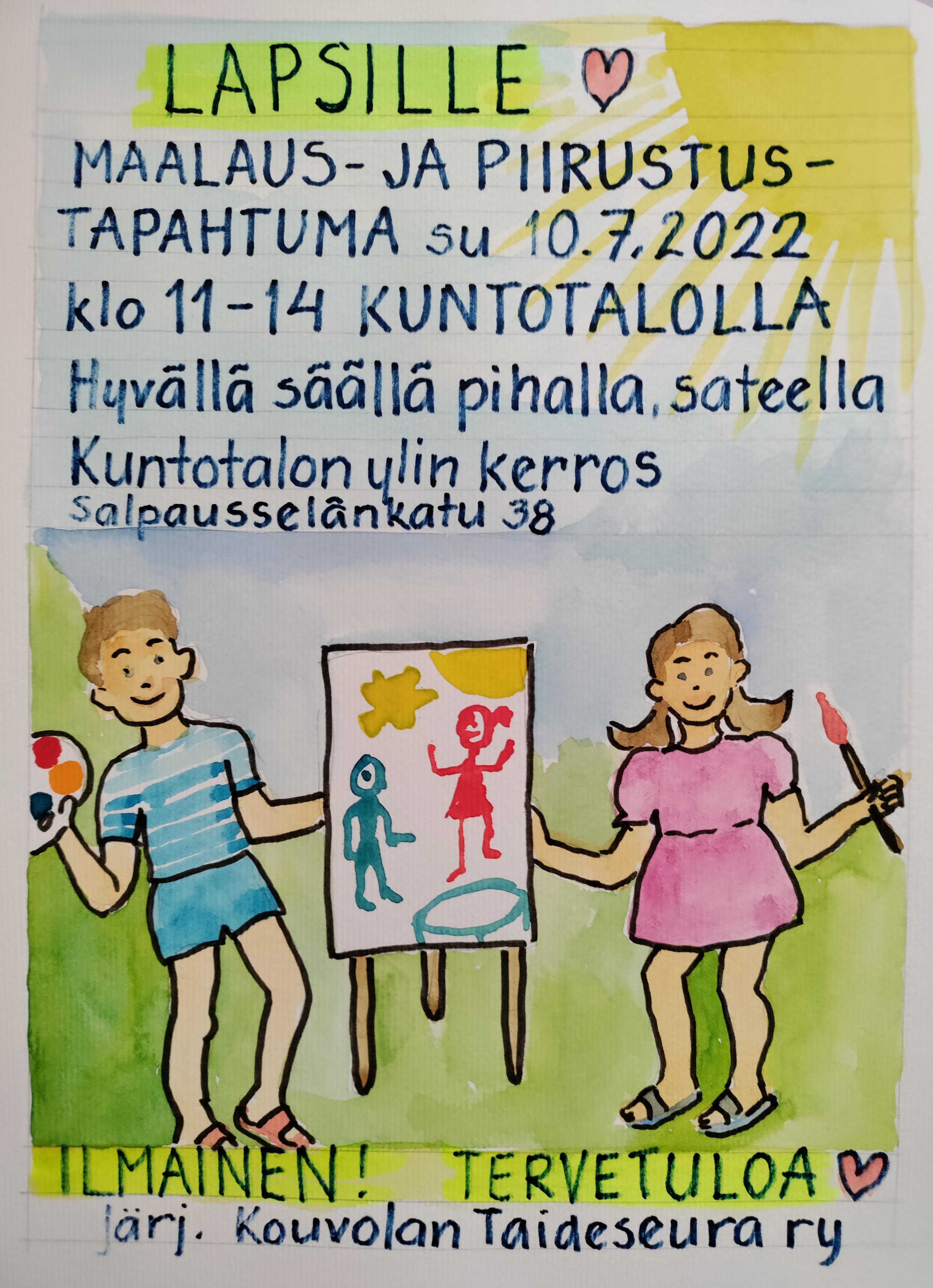 maalaus- ja piirrustustapahtuma lapsille
